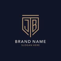 JB initial logo monogram with simple luxury shield icon design vector