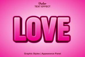 love text effect with graphic style and editable. vector