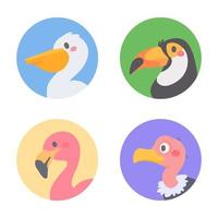 pájaro de dibujos animados ícono de aves de corral en el zoológico. para la decoración de los niños vector