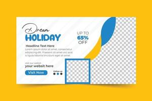 Traveling banner template with holiday horizontal banner vector