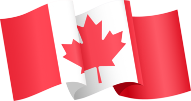 Canada drapeau vague isolé sur png ou transparent Contexte