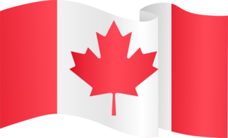 Canada flag wave isolated on png or transparent background