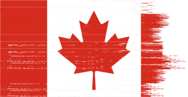 Canada  flag with brush paint textured isolated  on png or transparent background