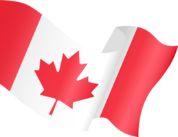 Canada flag wave isolated on png or transparent background