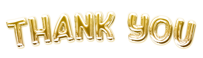 Thank you gold 3D text png