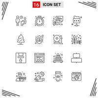 User Interface Pack of 16 Basic Outlines of folder network mobile communication keynote Editable Vector Design Elements