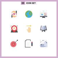 Group of 9 Modern Flat Colors Set for arrow interaction connections inbox communication Editable Vector Design Elements