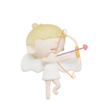 cute cupid draws a love arrow png