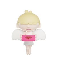 carino Cupido dando un' amore lettera png