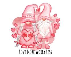 Valentine Day gnome sublimation Design for t-shirt, scrapbooks, pillow cover, cards and others vector