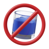 No drink 3d icon illustration png