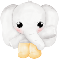 schattig olifant en regenen dag illustratie png