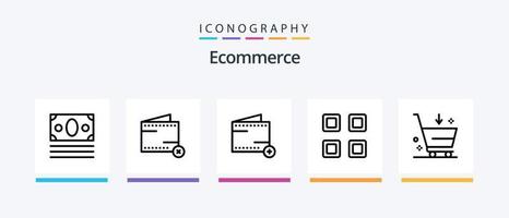Ecommerce Line 5 Icon Pack Including close. page. mail. layout. shopping. Creative Icons Design vector