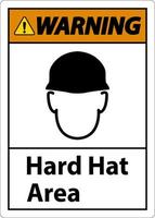 Warning Hard Hat Protection Required Area Sign On White Background vector