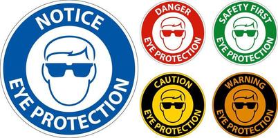 Caution Eye Protection Area Symbol Sign On White Background vector