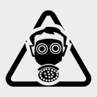 Symbol wear respirator protection Sign Isolate On White Background,Vector Illustration EPS.10 vector