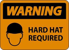Warning Hard Hat Required Sign On White Background vector