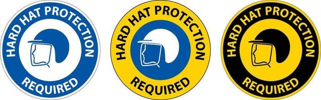 Hard Hat Protection Required Area Sign On White Background vector
