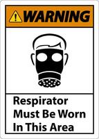 Warning Respirators Must Be Worn In This Area Signs vector