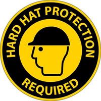 signo de área requerida de protección de casco sobre fondo blanco vector