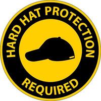 Hard Hat Protection Required Area Sign On White Background vector