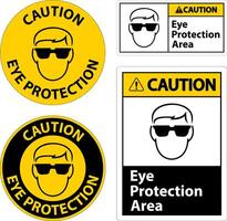 Caution Eye Protection Area Symbol Sign On White Background vector