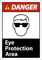 Danger Eye Protection Area Symbol Sign On White Background vector