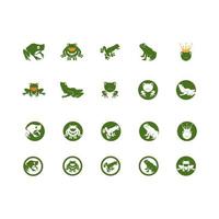 Green frog icon and symbol vector illustration