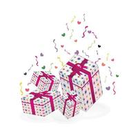 Vector design of pile of colorful gift boxes symbolizing happiness. Surprise party illustration