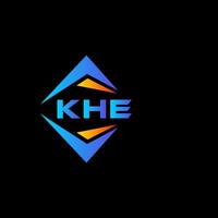 KHE abstract technology logo design on Black background. KHE creative initials letter logo concept. vector