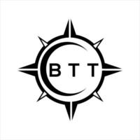 btt resumen tecnología circulo ajuste logo diseño en blanco antecedentes. btt creativo iniciales letra logo. vector