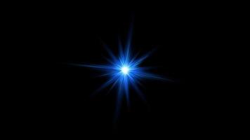 abstrakt Schleife Blau Star Drehung auf schwarz Hintergrund video