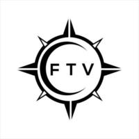 ftv resumen tecnología circulo ajuste logo diseño en blanco antecedentes. ftv creativo iniciales letra logo. vector