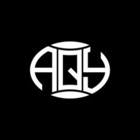 aqy resumen monograma circulo logo diseño en negro antecedentes. aqy único creativo iniciales letra logo. vector