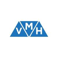 MVH abstract initial logo design on white background. MVH creative initials letter logo concept. vector