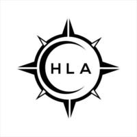 HLA abstract technology circle setting logo design on white background. HLA creative initials letter logo. vector