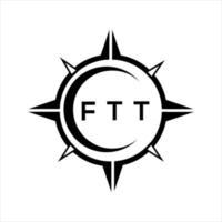 ftt resumen tecnología circulo ajuste logo diseño en blanco antecedentes. ftt creativo iniciales letra logo. vector