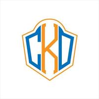 CKO abstract monogram shield logo design on white background. CKO creative initials letter logo. vector