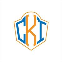 CKI abstract monogram shield logo design on white background. CKI creative initials letter logo. vector