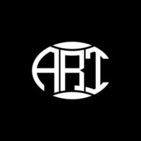 Arte resumen monograma circulo logo diseño en negro antecedentes. Arte único creativo iniciales letra logo. vector