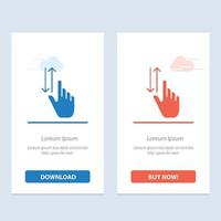 Finger Gestures Hand Up Down  Blue and Red Download and Buy Now web Widget Card Template vector