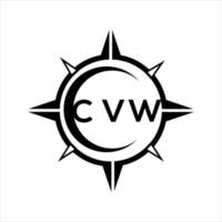 CVW resumen tecnología circulo ajuste logo diseño en blanco antecedentes. CVW creativo iniciales letra logo. vector