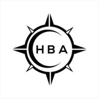 HBA abstract technology circle setting logo design on white background. HBA creative initials letter logo. vector