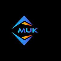 diseño de logotipo de tecnología abstracta muk sobre fondo negro. concepto de logotipo de letra de iniciales creativas muk. vector