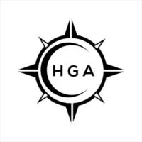 hga resumen tecnología circulo ajuste logo diseño en blanco antecedentes. hga creativo iniciales letra logo. vector