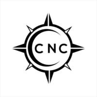 cnc resumen tecnología circulo ajuste logo diseño en blanco antecedentes. cnc creativo iniciales letra logo. vector