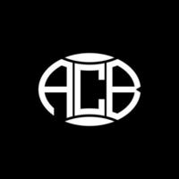 ACB abstract monogram circle logo design on black background. ACB Unique creative initials letter logo. vector