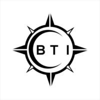 bti resumen tecnología circulo ajuste logo diseño en blanco antecedentes. bti creativo iniciales letra logo. vector