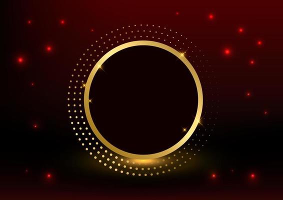 Luxury gold circle center shiny color gold premium red background