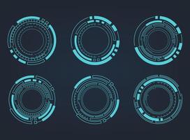 Futuristic abstract HUD. Circle technology elements set. Futuristic hud interface. Vector illustration.